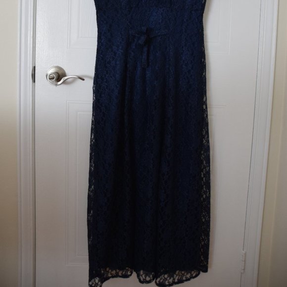 Women's Vintage Lace Button up Dress- Navy- Size S - Picture 4 of 8